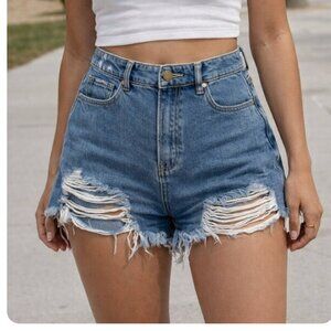 Insane Gene Distressed Denim Shorts Womens Size Medium High Rise